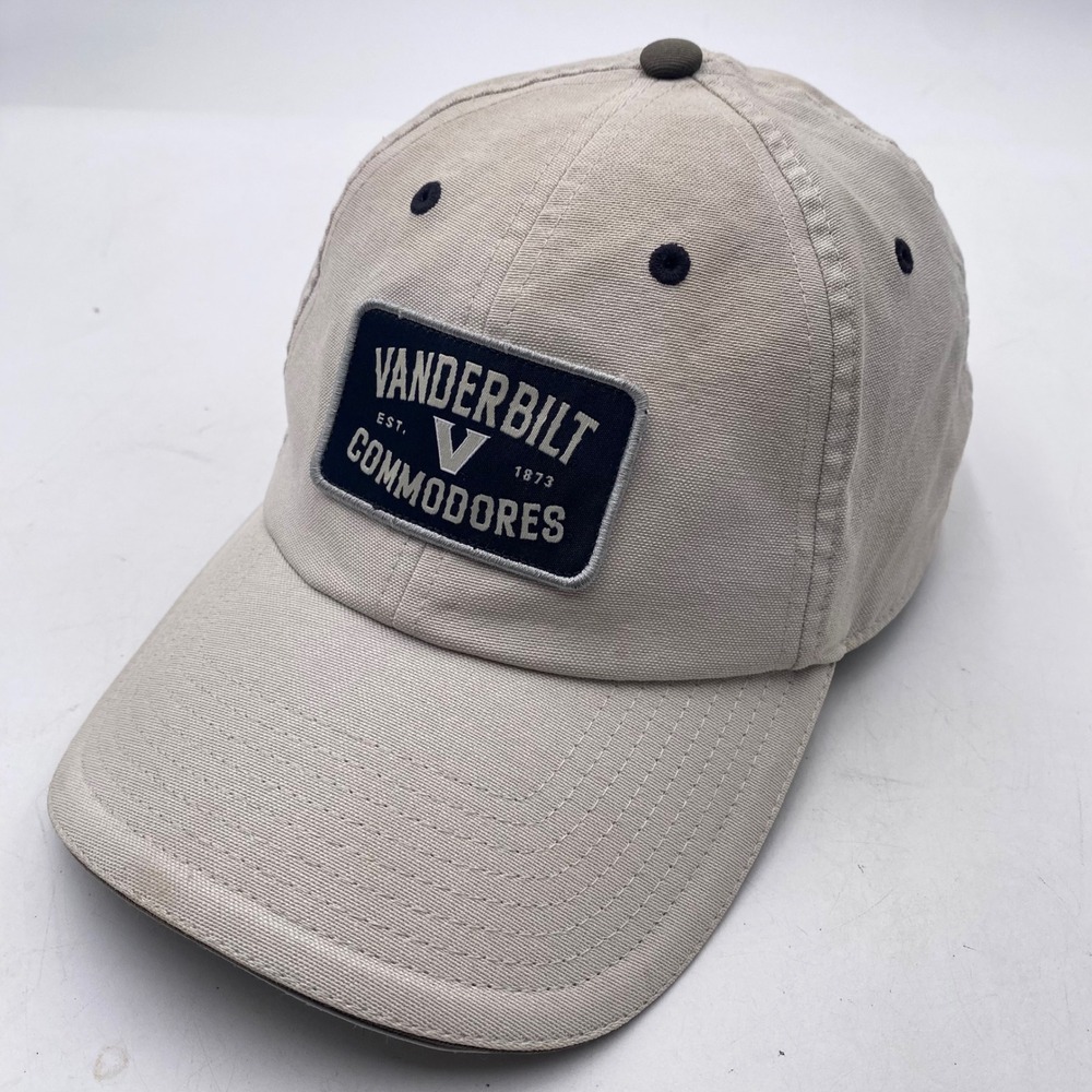 VANDERBILT Commodores Hat Captivating Mens OSFM Tan Navy Patch SEO Adjustable